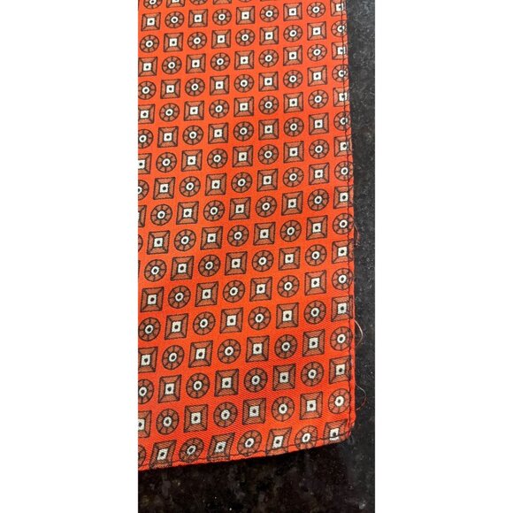 Vtg Men’s 1960″s Pocket Square Scarf Red Blue Geometric All Silk Stunning 24" - Picture 2 of 7
